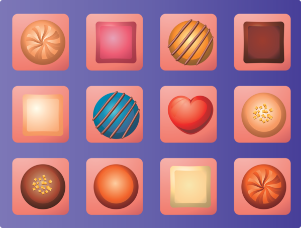 Transparent Valentine's Day Orange Circle Icon for Chocolates for Valentines Day