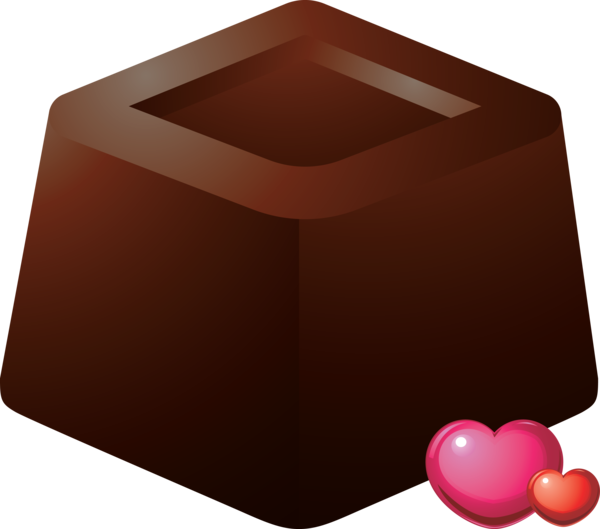Transparent Valentine's Day Red Brown Square for Chocolates for Valentines Day