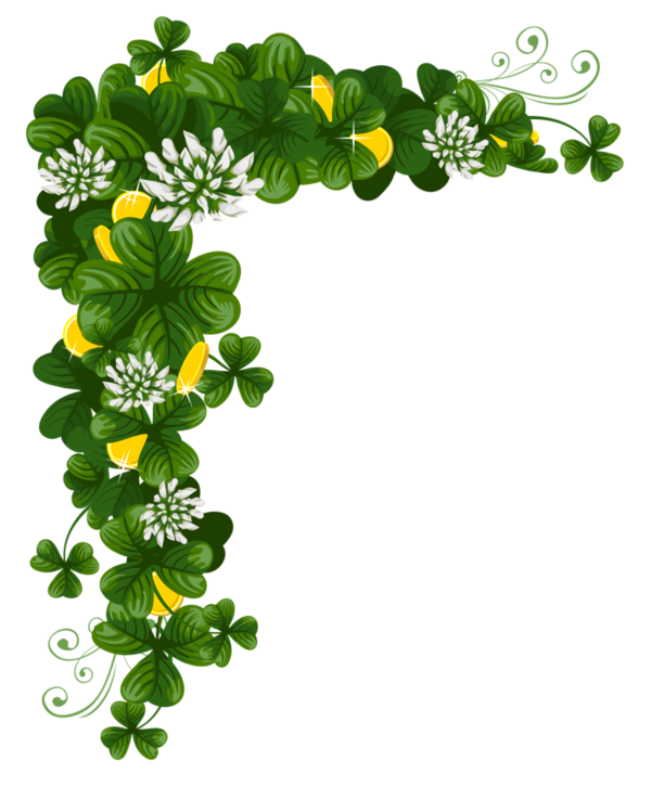 Transparent St. Patrick's Day Leaf Plant Flower for Four Leaf Clover for St Patricks Day