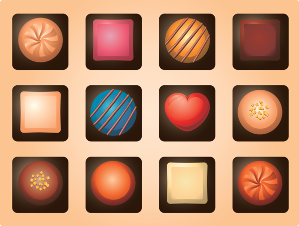 Transparent Valentine's Day Font Rectangle for Chocolates for Valentines Day