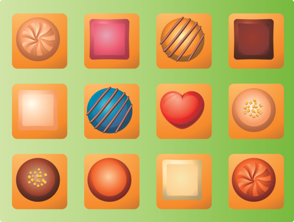 Transparent Valentine's Day Orange Icon Circle for Chocolates for Valentines Day