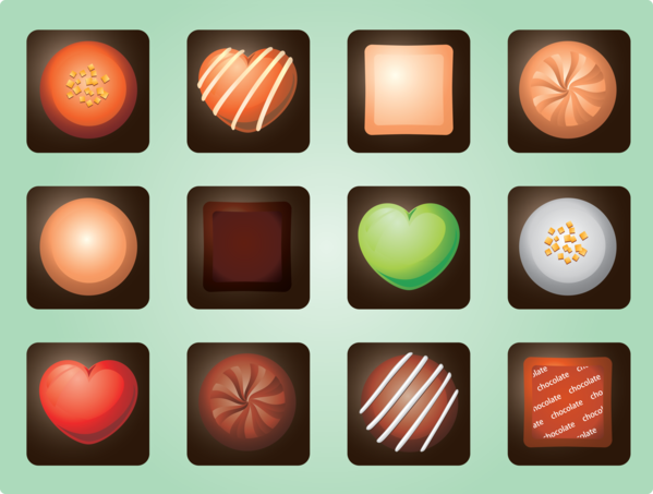 Transparent Valentine's Day Font Rectangle for Chocolates for Valentines Day