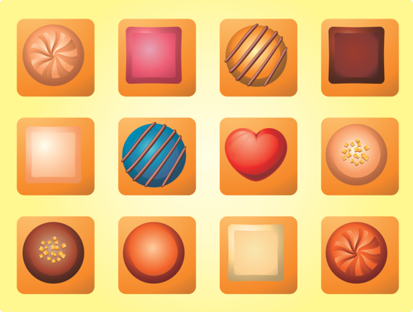 Transparent Valentine's Day Orange Line Icon for Chocolates for Valentines Day