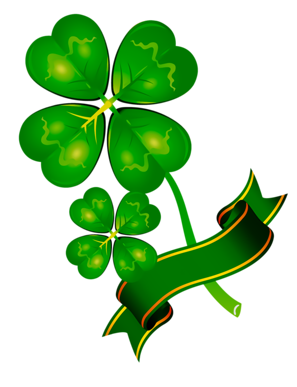 Transparent St. Patrick's Day Leaf Green Plant for Four Leaf Clover for St Patricks Day