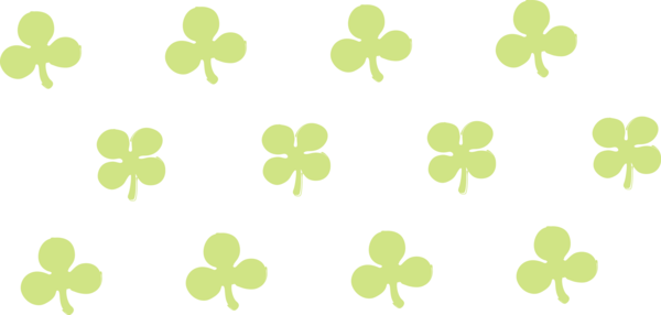 Transparent St. Patrick's Day Green Leaf Pattern for Shamrock Pattern for St Patricks Day
