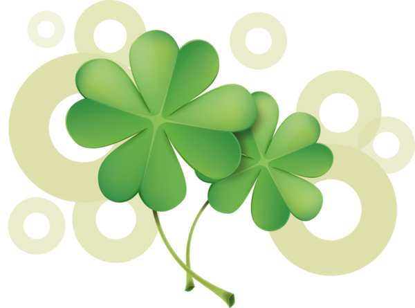 Transparent St. Patrick's Day Leaf Green Shamrock for Four Leaf Clover for St Patricks Day
