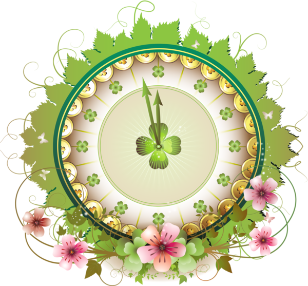 Transparent St. Patrick's Day Circle Plant for Four Leaf Clover for St Patricks Day