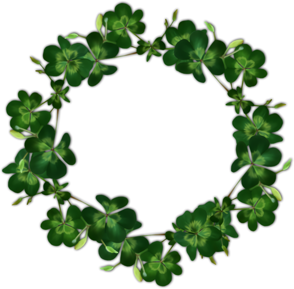Transparent St. Patrick's Day Leaf Green Plant for Shamrock Frame for St Patricks Day
