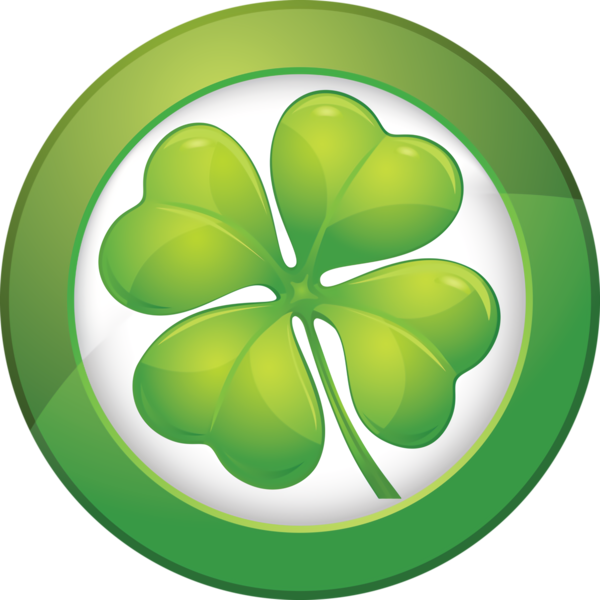Transparent St. Patrick's Day Green Leaf Symbol for Four Leaf Clover for St Patricks Day