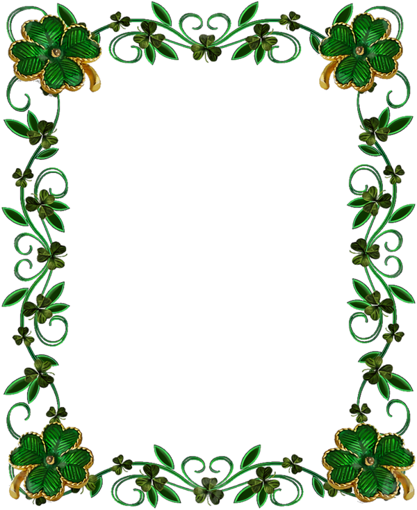 Transparent St. Patrick's Day Leaf Plant Picture frame for Shamrock Frame for St Patricks Day