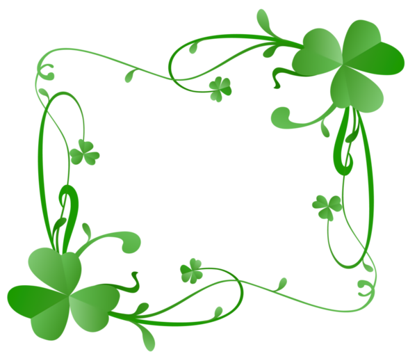Transparent St. Patrick's Day Green Leaf Plant for Shamrock Frame for St Patricks Day