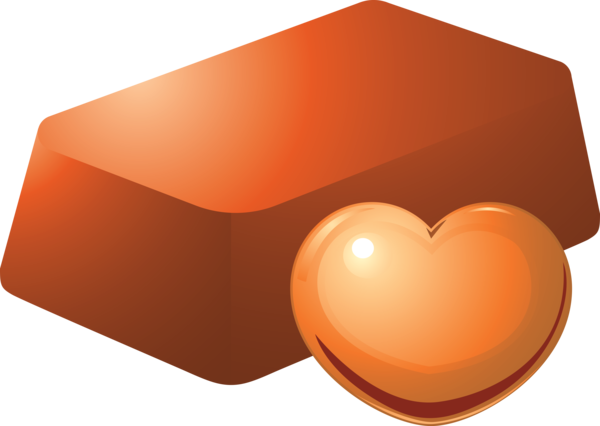 Transparent Valentine's Day Orange Brown Heart for Chocolates for Valentines Day