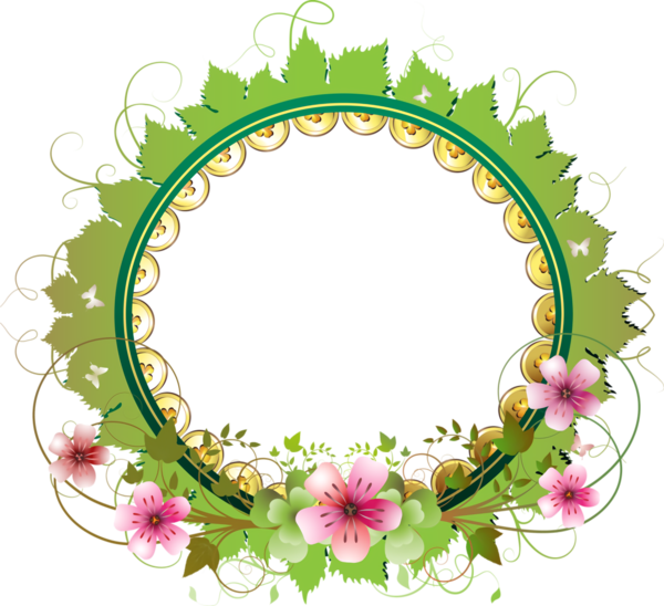 Transparent St. Patrick's Day Flower Plant Floral design for Shamrock Frame for St Patricks Day