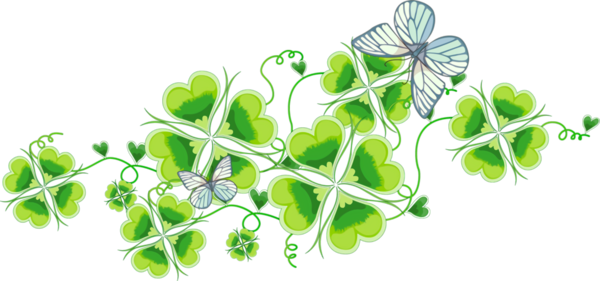 Transparent St. Patrick's Day Leaf Dutch clover Green for Four Leaf Clover for St Patricks Day