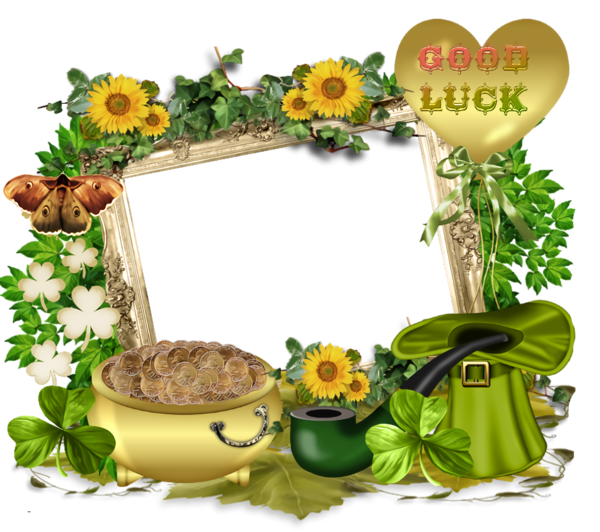 Transparent St. Patrick's Day Flower Flowerpot Plant for Shamrock Frame for St Patricks Day