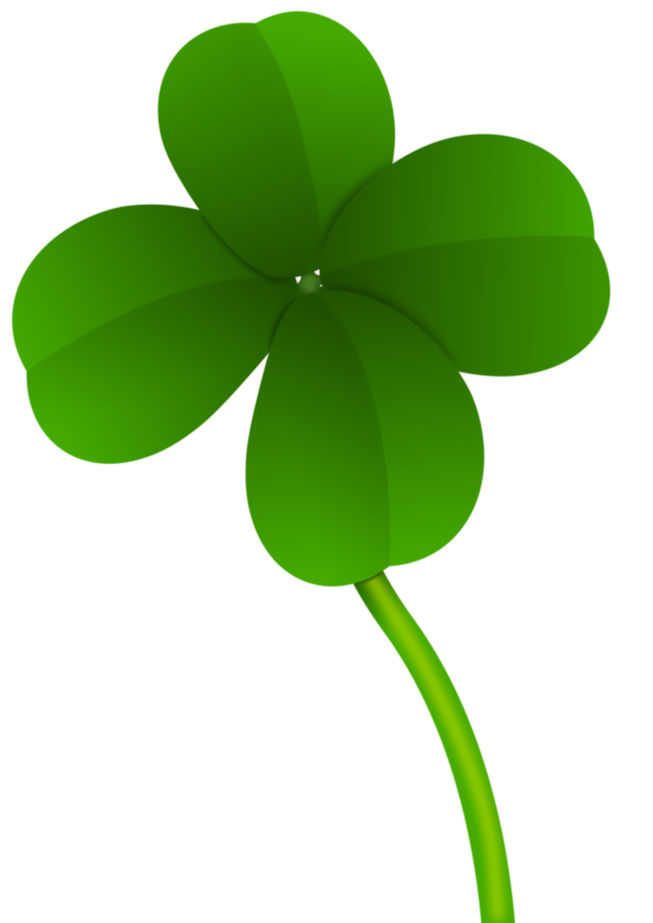 Transparent St. Patrick's Day Green Leaf Plant for Four Leaf Clover for St Patricks Day