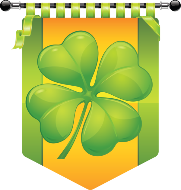 Transparent St. Patrick's Day Green Symbol Leaf for Four Leaf Clover for St Patricks Day
