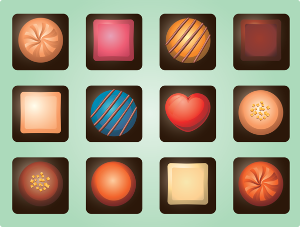Transparent Valentine's Day Font Icon Rectangle for Chocolates for Valentines Day