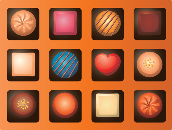 Transparent Valentine's Day Icon Rectangle for Chocolates for Valentines Day