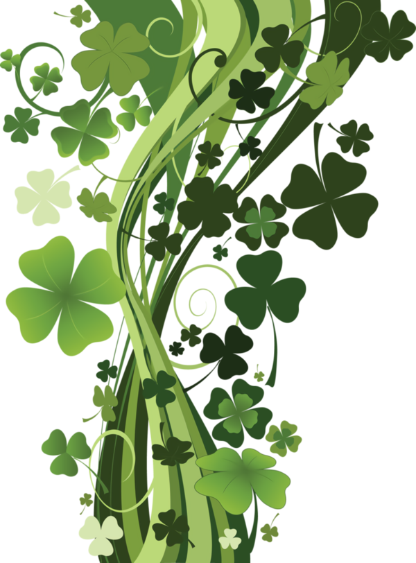 Transparent St. Patrick's Day Leaf Green Plant for Four Leaf Clover for St Patricks Day