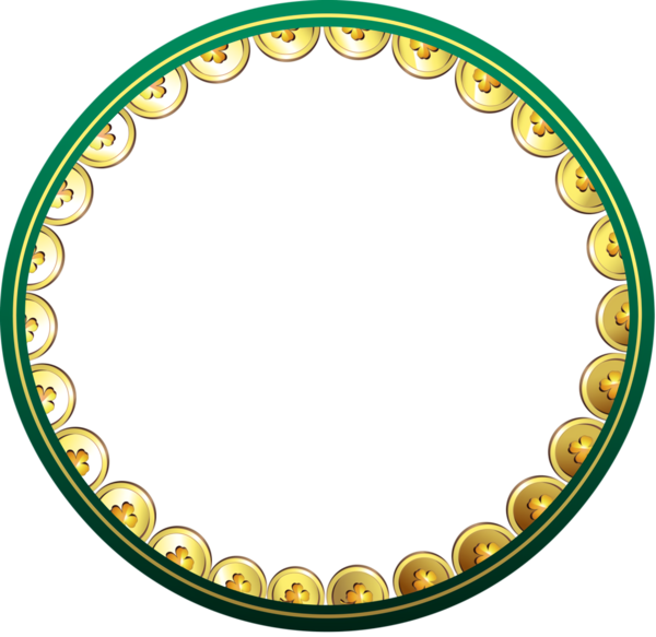 Transparent St. Patrick's Day Yellow Circle Tableware for Shamrock Frame for St Patricks Day