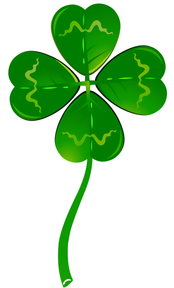 Transparent St. Patrick's Day Green Leaf Symbol for Four Leaf Clover for St Patricks Day