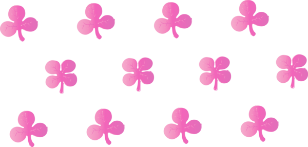 Transparent St. Patrick's Day Pink Petal Pattern for Shamrock Pattern for St Patricks Day