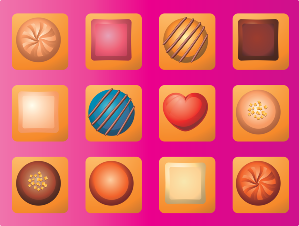 Transparent Valentine's Day Orange Text Line for Chocolates for Valentines Day