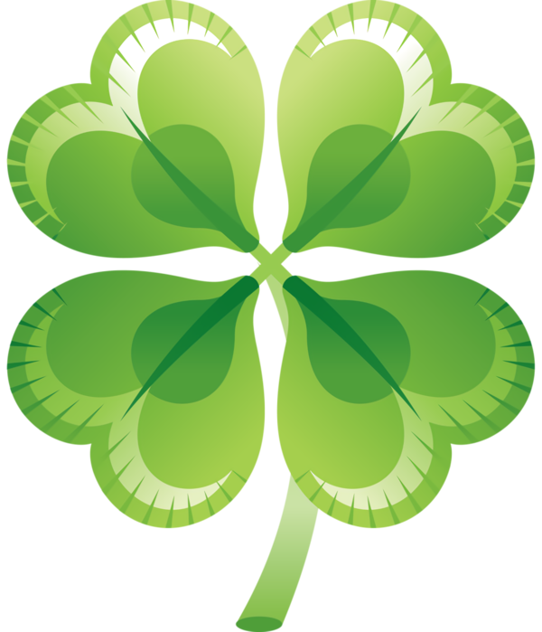 Transparent St. Patrick's Day Green Leaf Shamrock for Four Leaf Clover for St Patricks Day