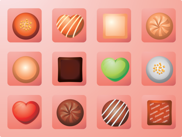 Transparent Valentine's Day Icon Peach for Chocolates for Valentines Day
