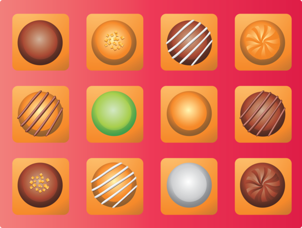 Transparent Valentine's Day Orange Circle Pattern for Chocolates for Valentines Day