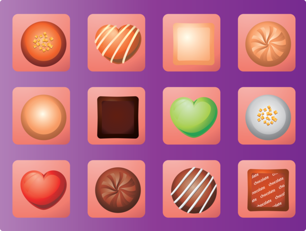 Transparent Valentine's Day Icon Circle for Chocolates for Valentines Day