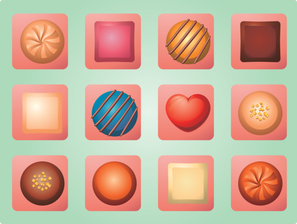 Transparent Valentine's Day Orange Line Peach for Chocolates for Valentines Day