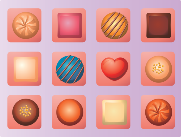 Transparent Valentine's Day Orange Circle Peach for Chocolates for Valentines Day