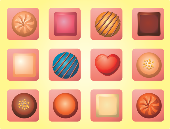 Transparent Valentine's Day Orange Line Pattern for Chocolates for Valentines Day