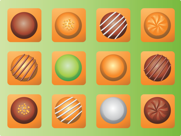 Transparent Valentine's Day Orange Circle for Chocolates for Valentines Day