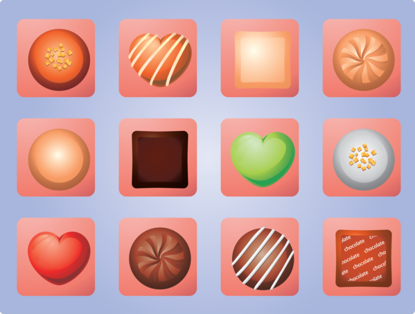 Transparent Valentine's Day Peach Icon for Chocolates for Valentines Day