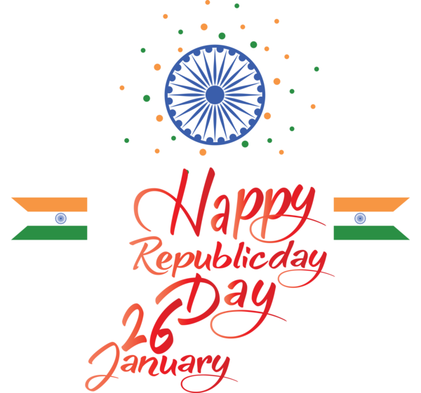 Transparent India Republic Day Text Logo Font for Happy India Republic Day for India Republic Day