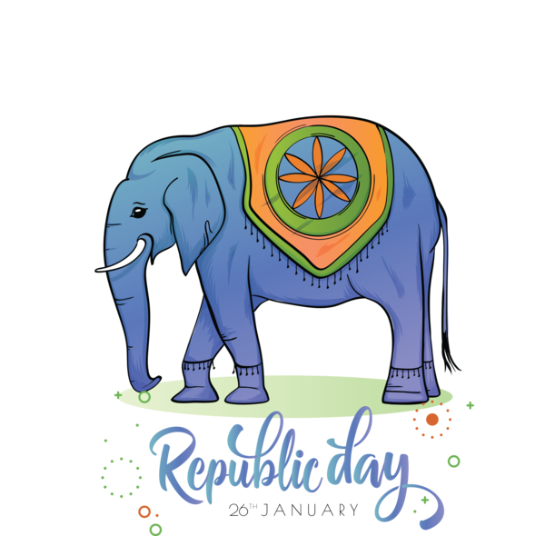 Transparent India Republic Day Elephant Indian elephant African elephant for Happy India Republic Day for India Republic Day