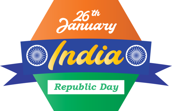 Transparent India Republic Day Logo Label for Happy India Republic Day for India Republic Day