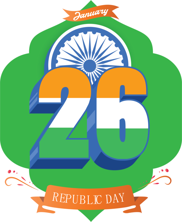 Transparent India Republic Day Logo Symbol for 26 January for India Republic Day