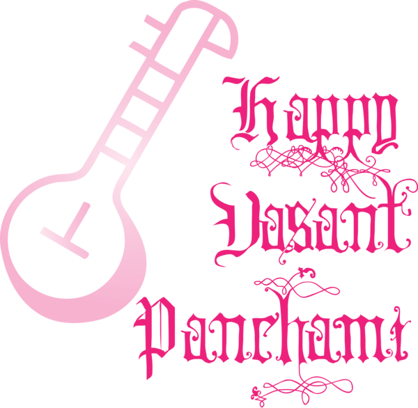 Transparent Vasant Panchami Pink Text Font for Happy Vasant Panchami for Vasant Panchami