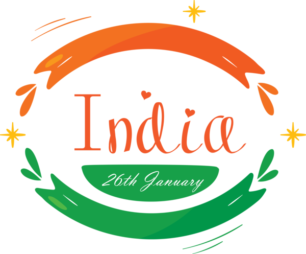 Transparent India Republic Day Text Logo Line for Happy India Republic Day for India Republic Day