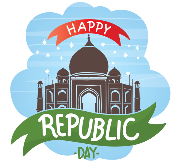 Transparent India Republic Day Landmark Logo Font for Happy India Republic Day for India Republic Day