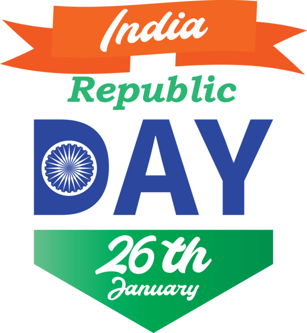 Transparent India Republic Day Logo Line Font for 26 January for India Republic Day