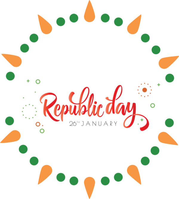 Transparent India Republic Day Text Orange Line for Happy India Republic Day for India Republic Day