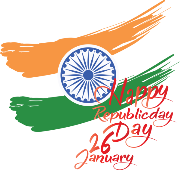 Transparent India Republic Day Logo Font Flag for Happy India Republic Day for India Republic Day