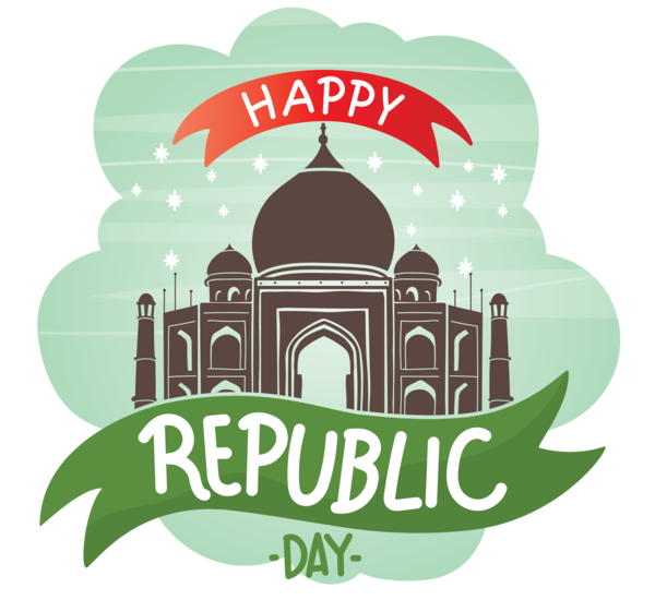 Transparent India Republic Day Logo Landmark Green for Happy India Republic Day for India Republic Day
