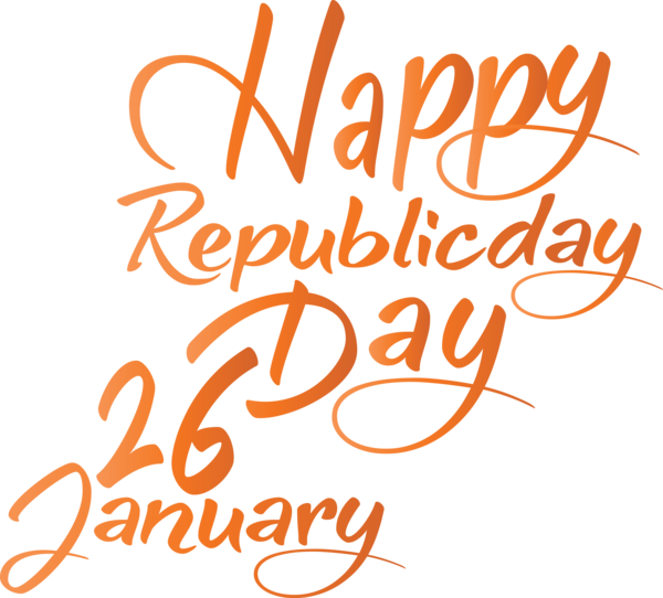 Transparent India Republic Day Font Text Calligraphy for Happy India Republic Day for India Republic Day