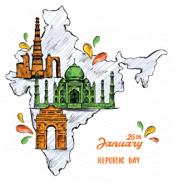 Transparent India Republic Day Castle for Happy India Republic Day for India Republic Day